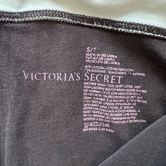 Y2K Victoria's Secret Fold-Over ANGEL Leggings Black-Size S - Picture 7 of 8